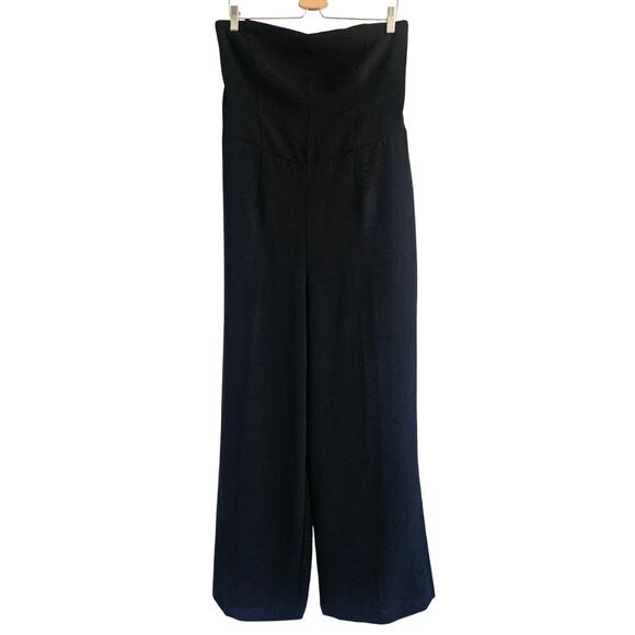 Abercrombie & Fitch Strapless Premium Crepe Jumpsuit Black‎ New with Tag - Picture 6 of 9